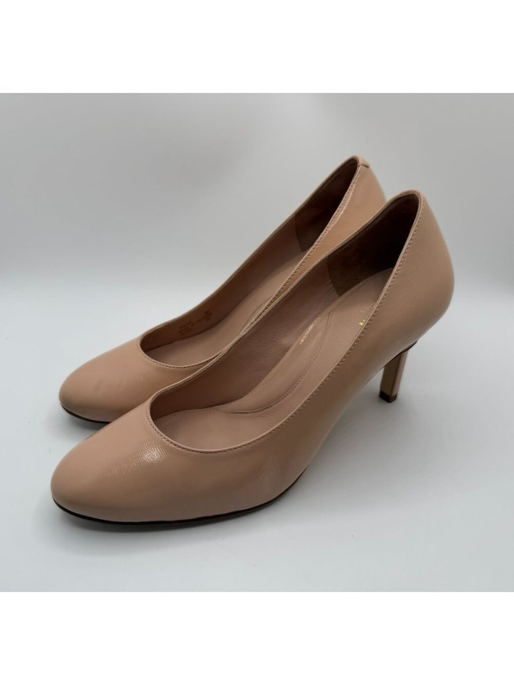 Cole Haan Gabbi Pumps Women Size 8B Beige Nude Brushed Patent Leather Shoes